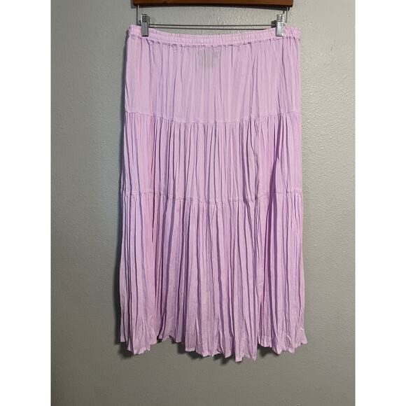Vintage Gordon James Skirt Womens Large Tiered Crinkle Boho Midi Fairy 90s Y2K - Picture 1 of 7
